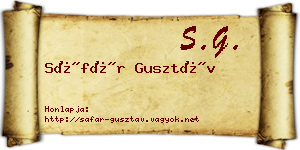 Sáfár Gusztáv névjegykártya